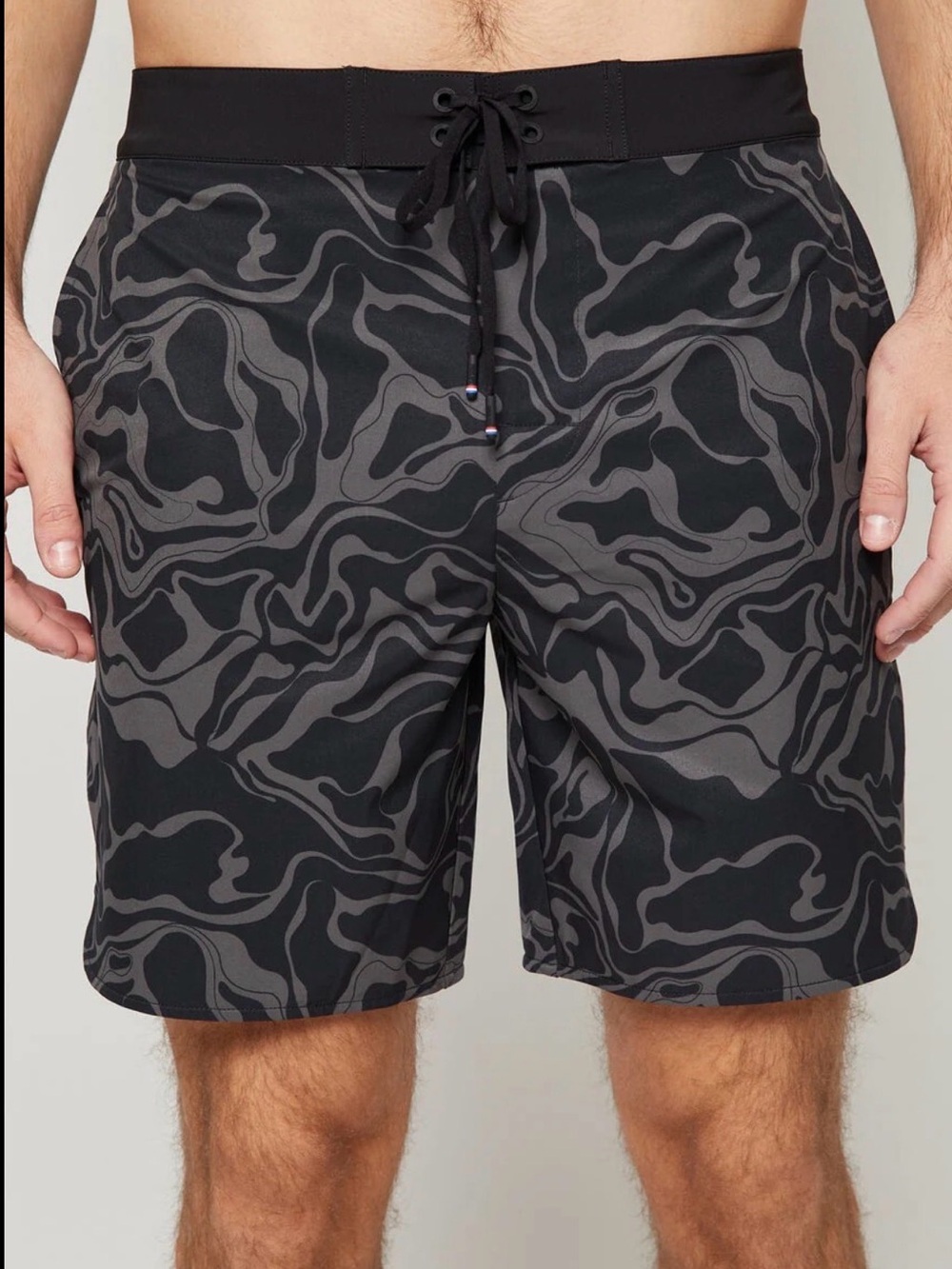 Fourlaps 4Laps Board Shorts sz 36 Athletic Fit Stretch Black/ Gray